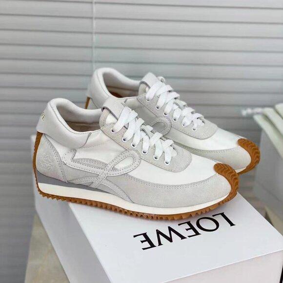 Loewe Women's Flow runner in suede and nylon White - Picture 1 of 9